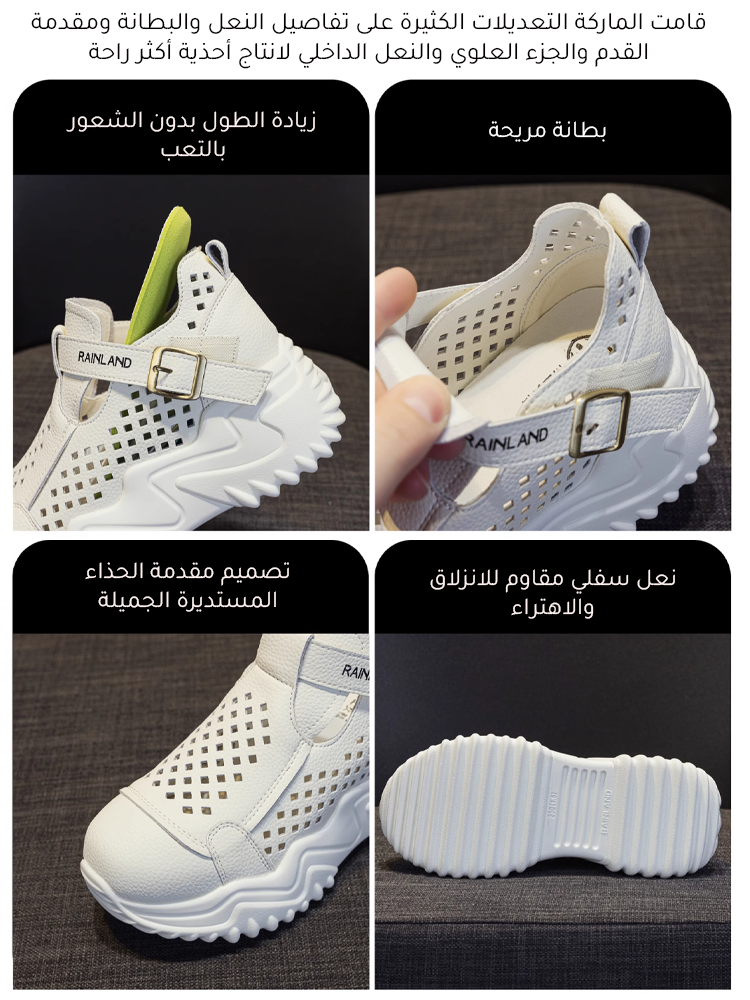 صندل عصري مفرغ بستايل روماني ذو نعل سميك ناعم