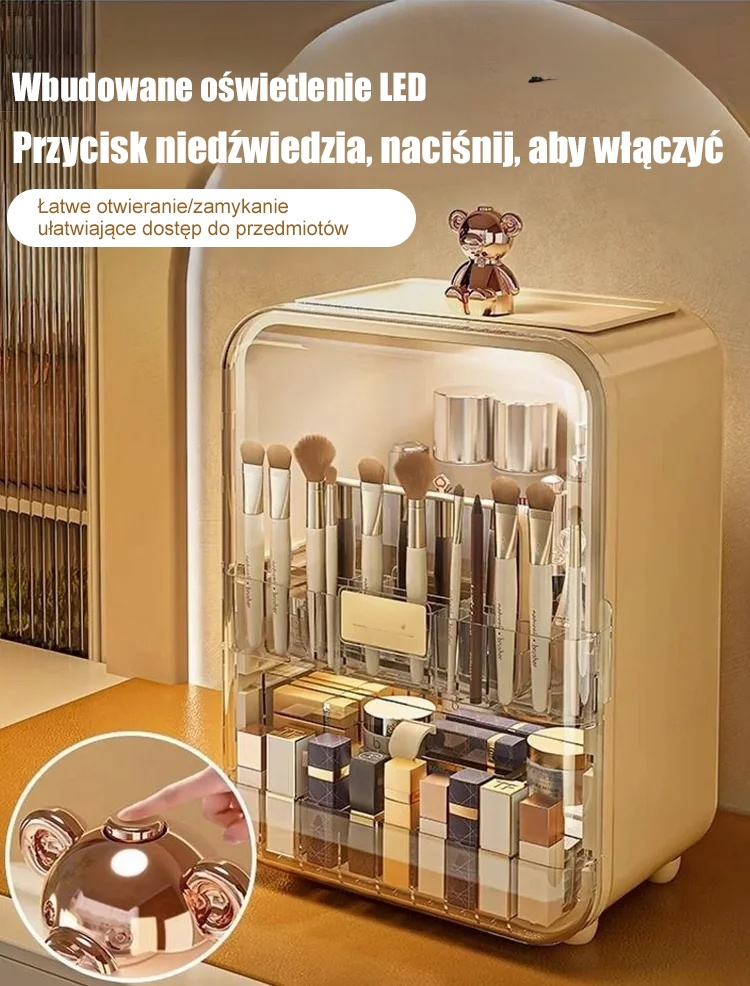 Luksusowe pudełko do przechowywania kosmetyków o dużej pojemności