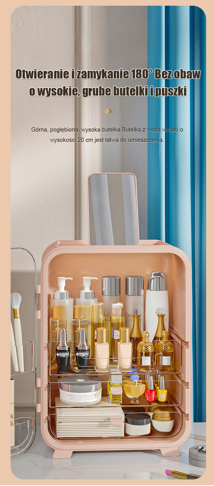 Luksusowe pudełko do przechowywania kosmetyków z dużą pojemnością