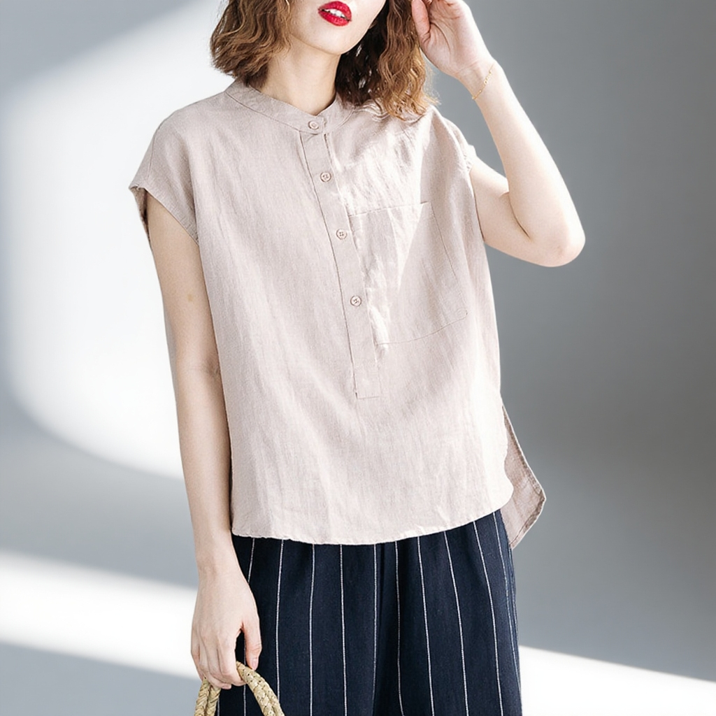 春夏に最適な薄手綿麻シャツ