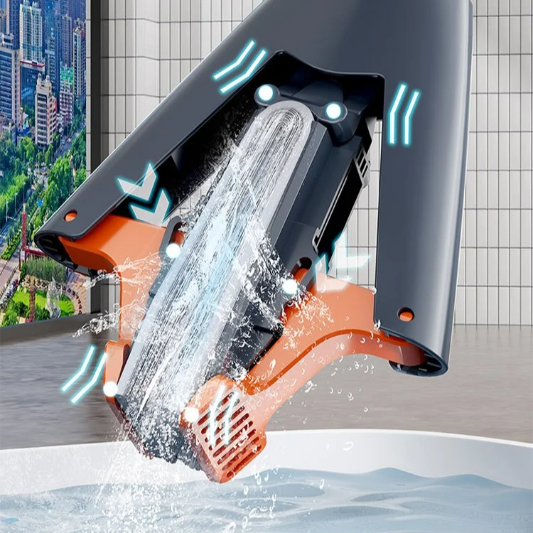 ハンドフリーコットン吸水モップ 厚手スポンジモップ レイジー・プレッシャー・スクイーズ・ホーム・モップ