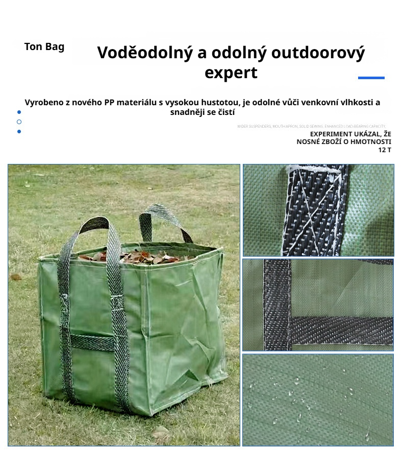 Pytel na listí plný zahradního odpadu