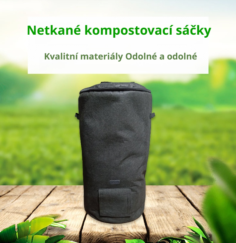 Kompostovací pytel z netkané textilie na zahradě
