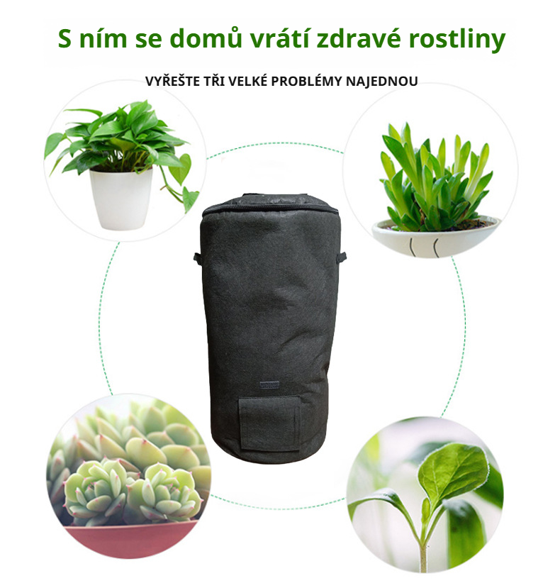 Ekologický kompostovací pytel vedle kompostéru