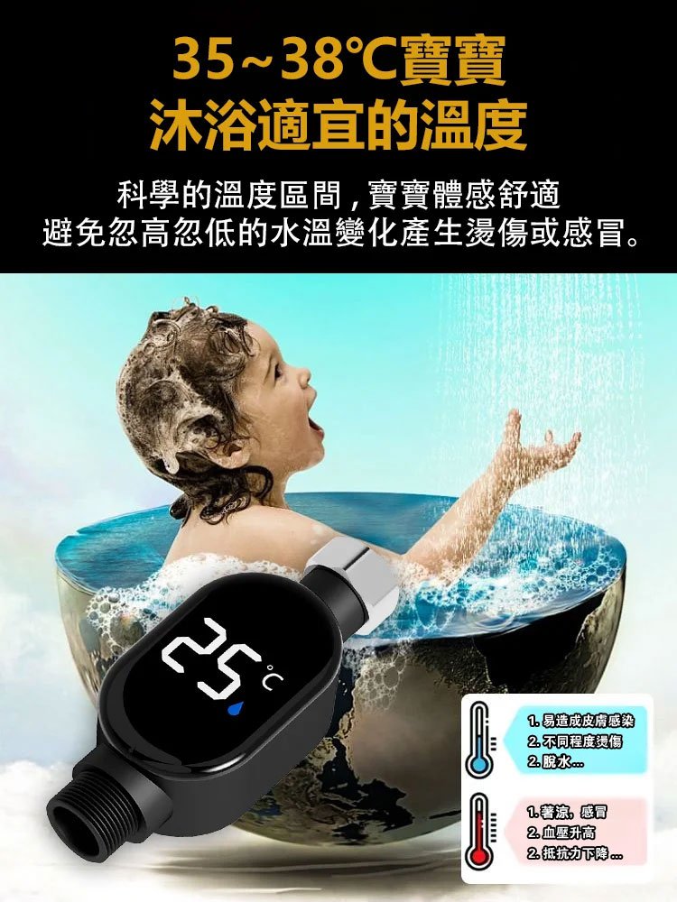 【0電費】花灑LED溫度顯示器