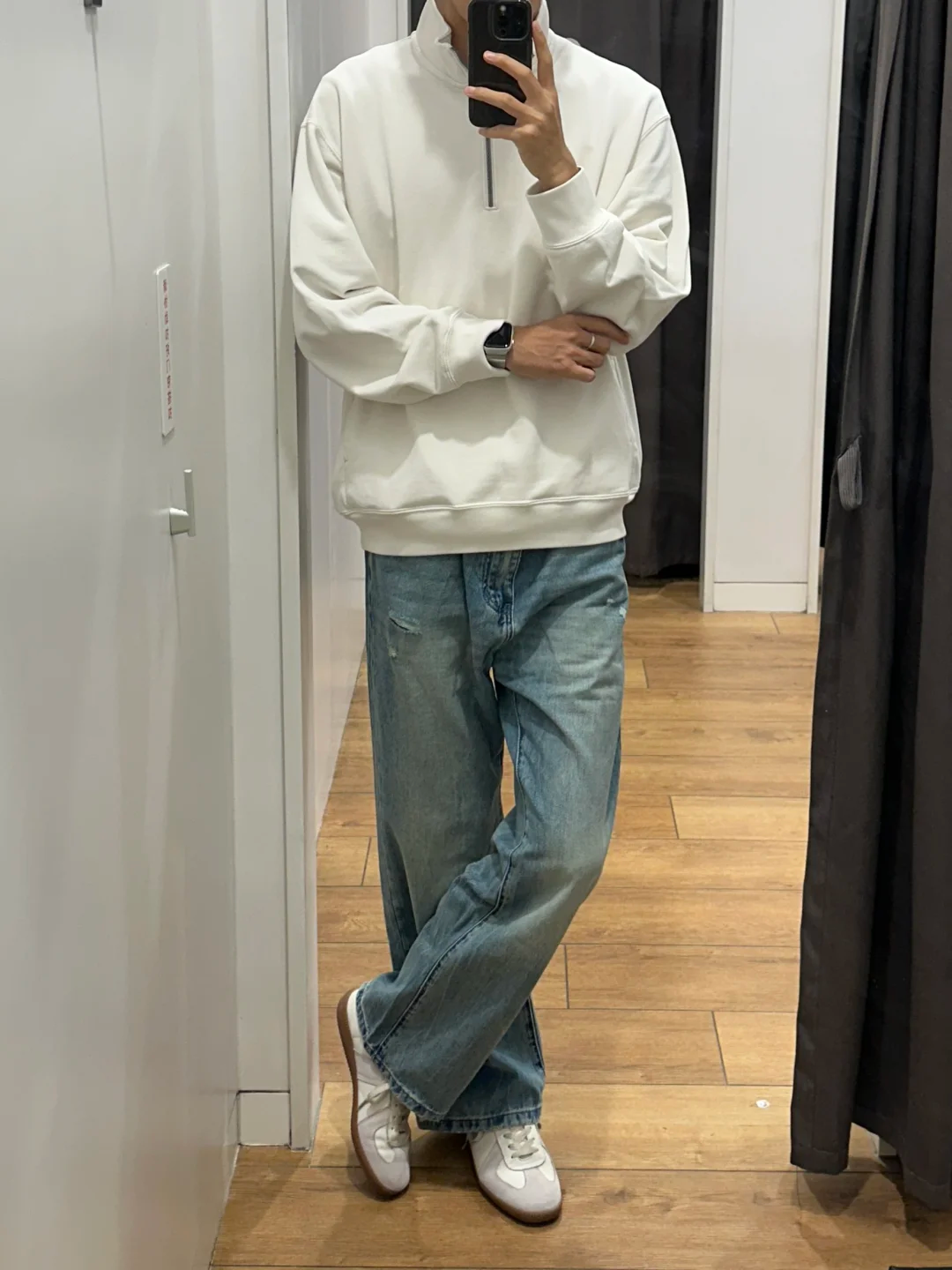 남성용 통기성 하프 지퍼 스웨트셔츠