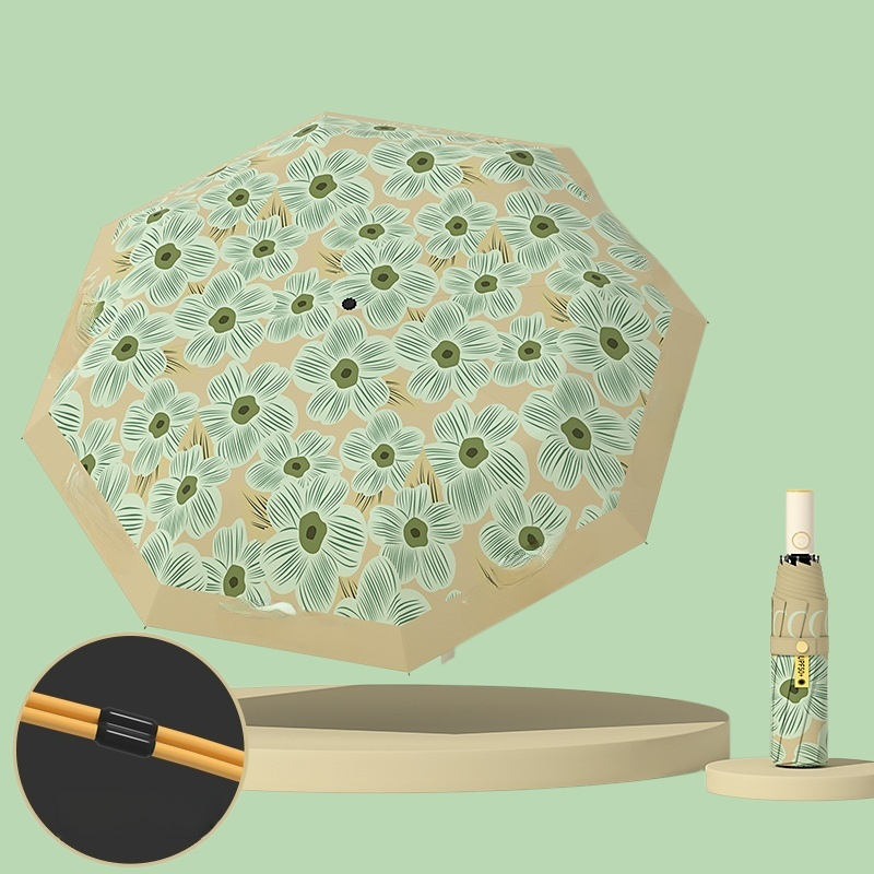 黑膠防曬自動折疊太陽傘