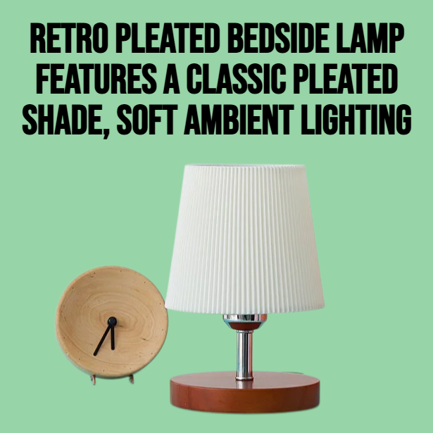 Retro pleated bedside lamp