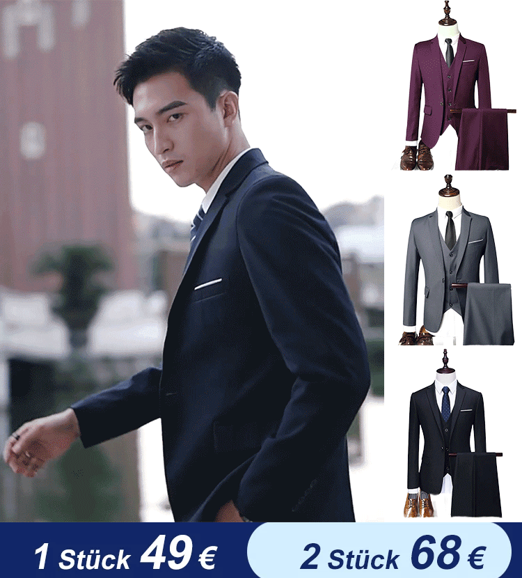 Herrenanzug Slim Fit Anzug 3er Set