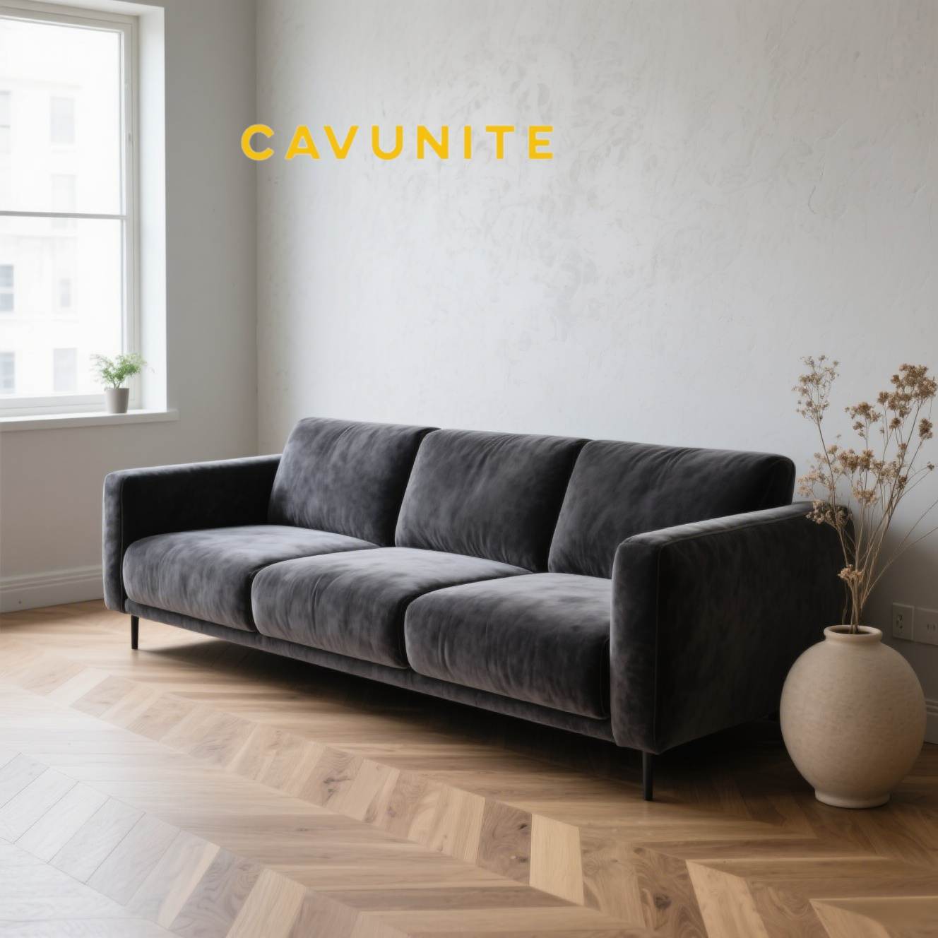 軽量設計のラグジュアリーソファ側面図