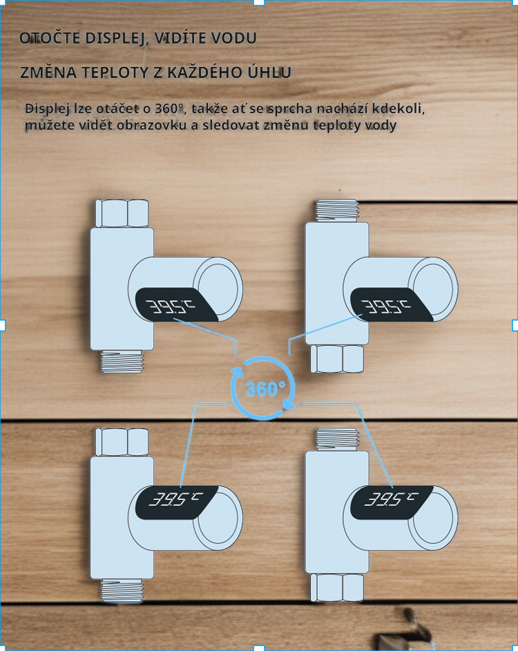 Ukazatel teploty vody pro kuchyňský kohoutek