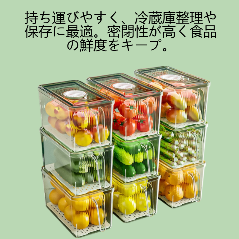 取っ手付き透明フード収納タッパー