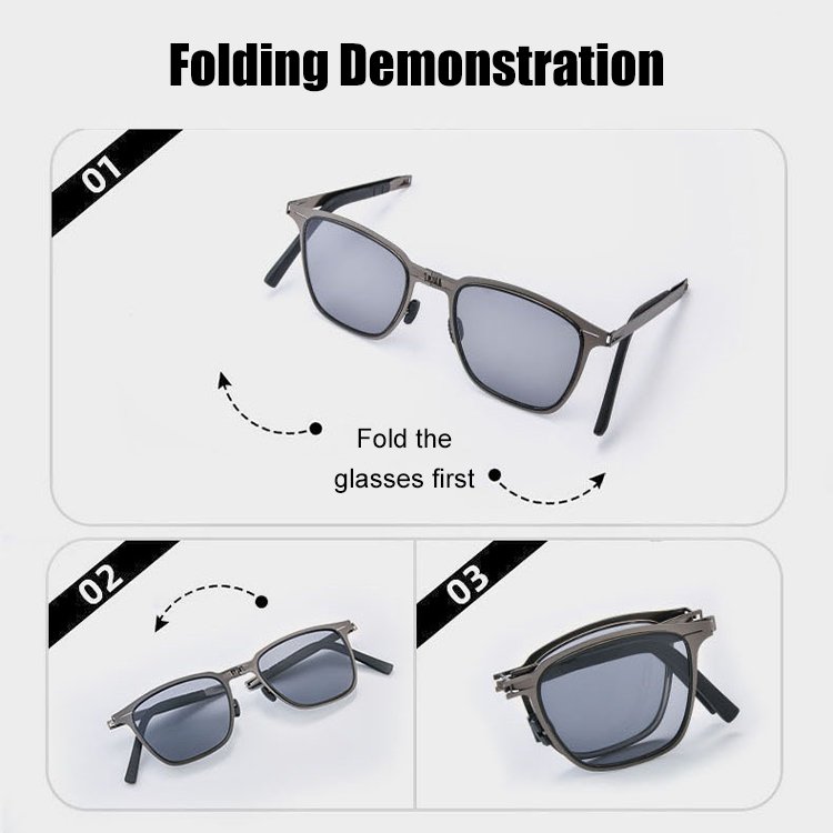 Ultra Lightweight Foldable Sunglasses Square Sunglasses