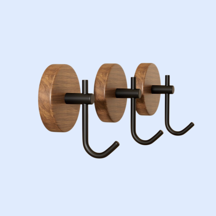 クルミ材の強力吸盤フック