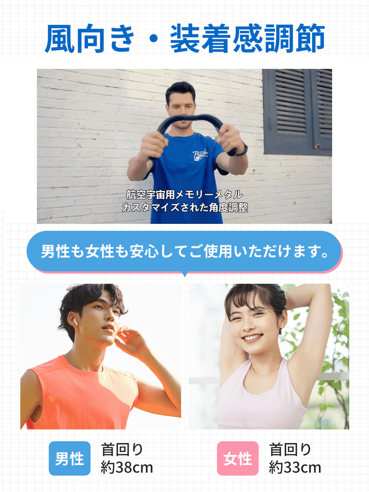 羽根のない首掛け扇風機