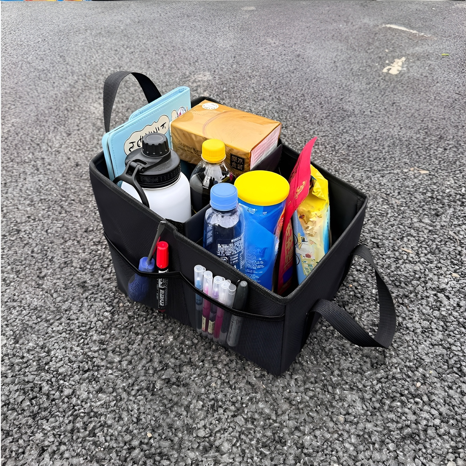 カーシート収納ボックス 大容量 折りたたみ式収納ボックス 多機能ツールボックス カー用品