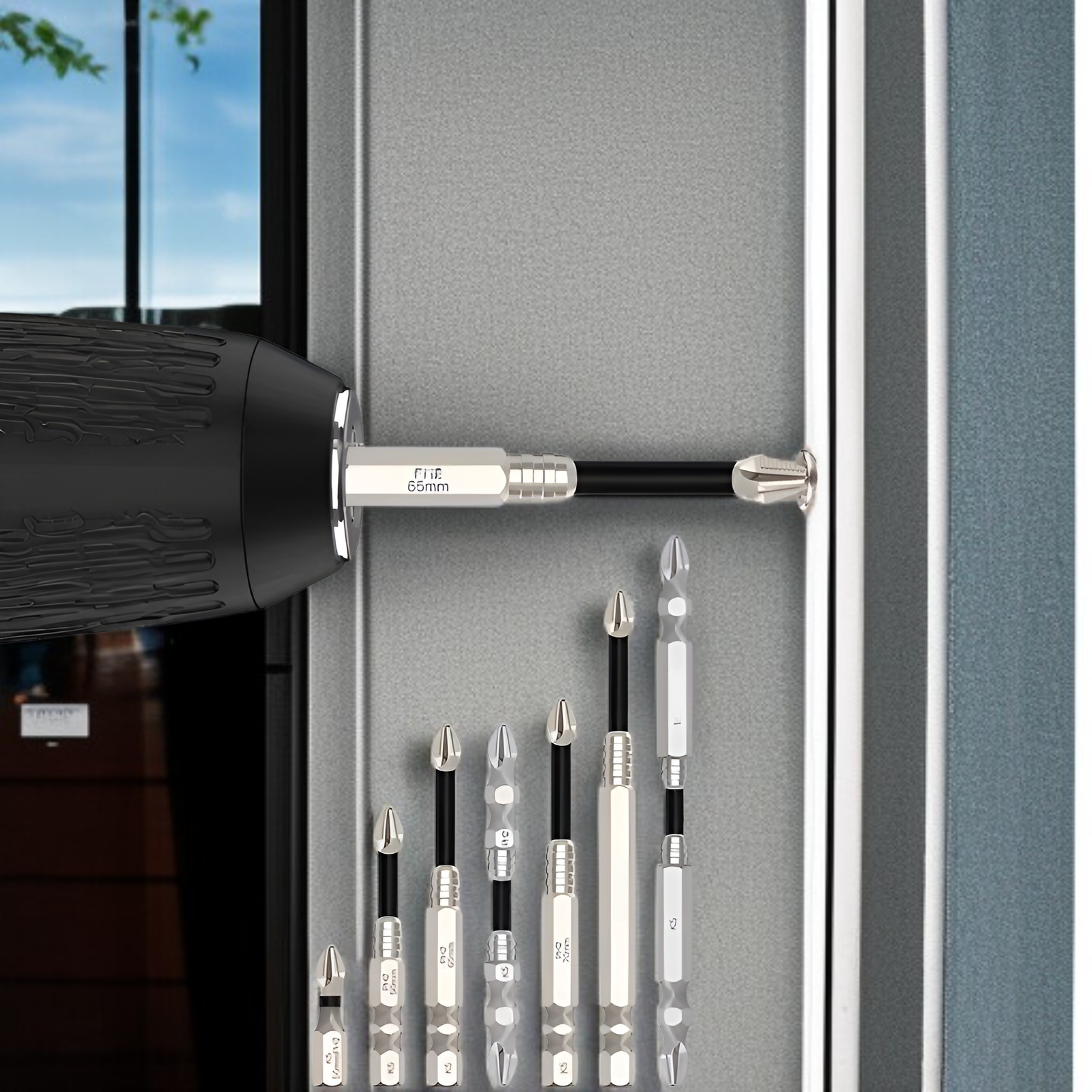 K5 耐衝撃性と滑り止めバッチヘッド、ねじ付きクロス強力磁気電気ドリルヘッド超硬質六角セット電動ドライバー