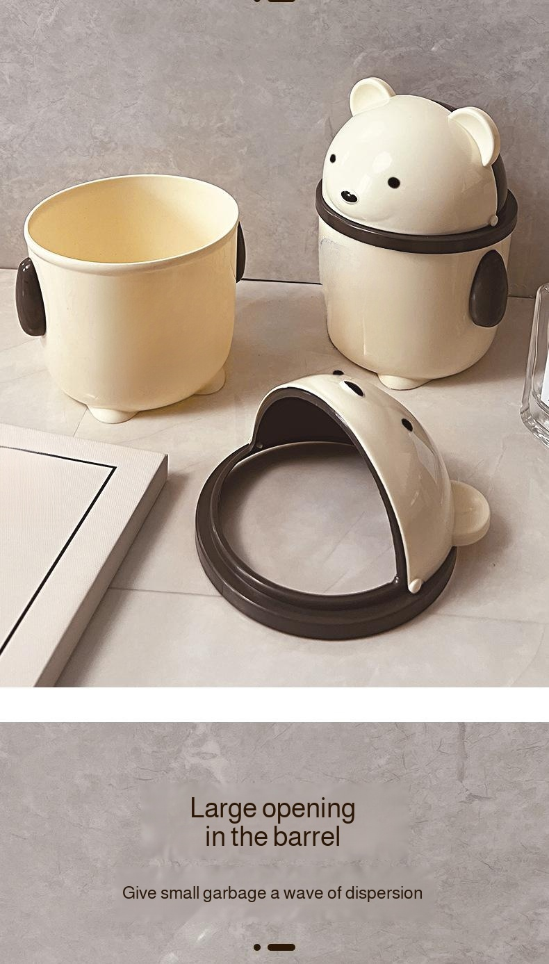 Side angle of cream-colored organizer bin on office table