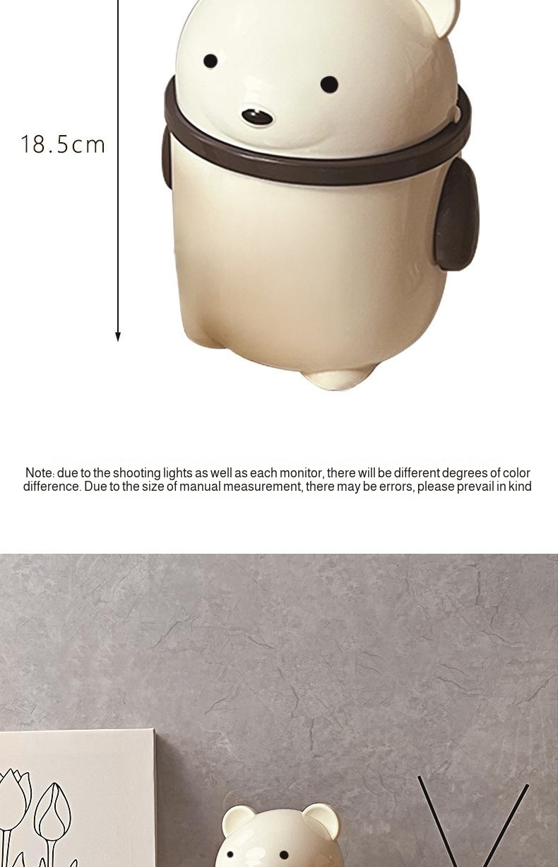 Modern cream desktop bin for clutter-free workspace