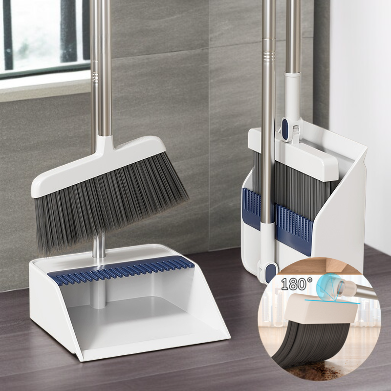 가정용 라지 두꺼운 빗자루 세트 편리한 수납 리린 접이식 쓰레받기 내구 쓰레받기 세트 두꺼운 쓰레받기 세트