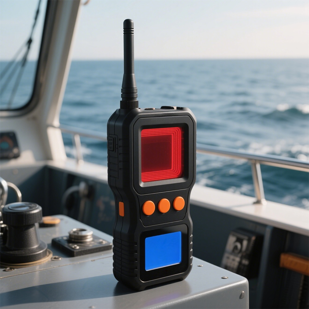 壁探知機で壁内部を探査する様子