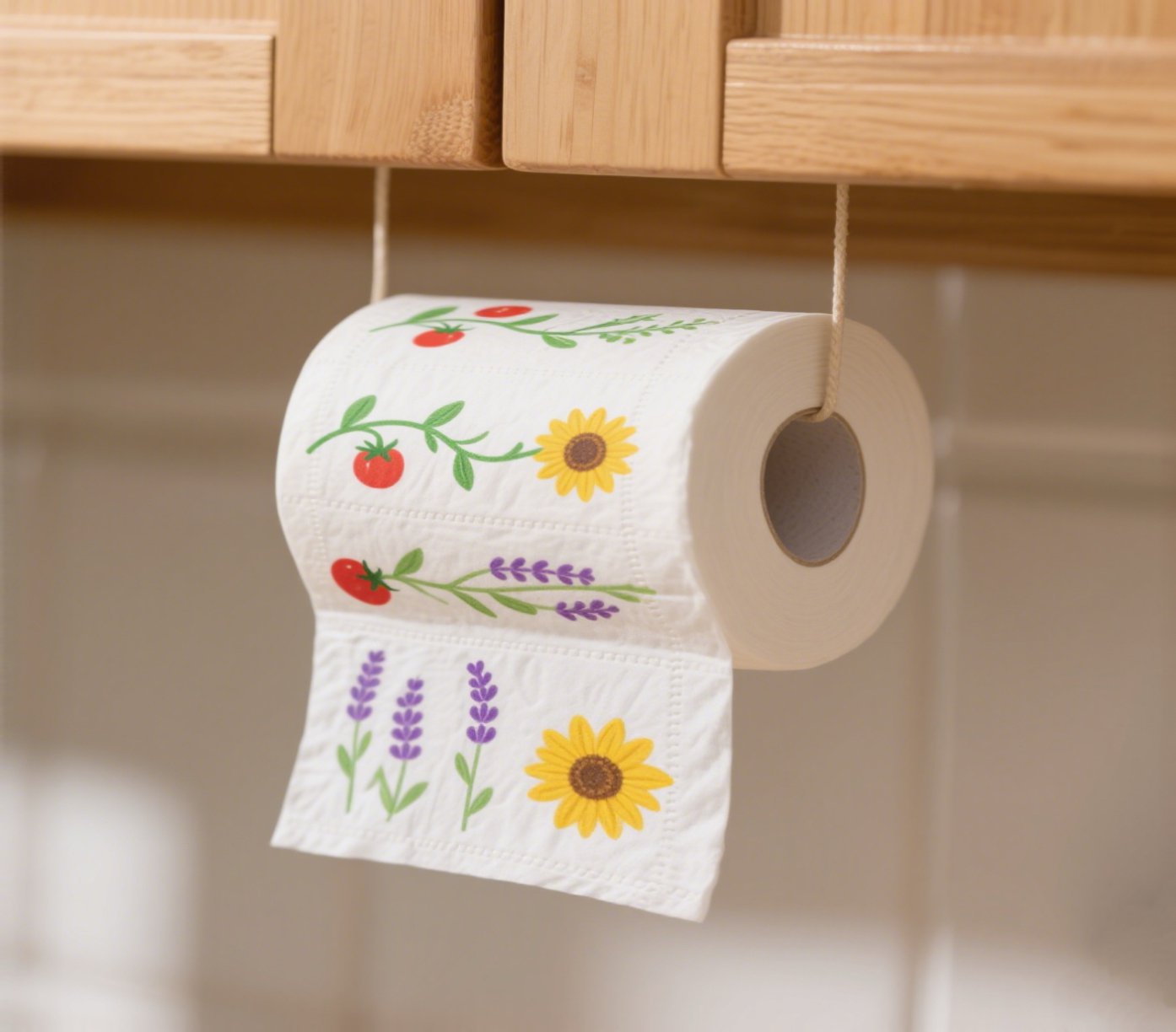 おしゃれなデザインのキッチンペーパーのロールアップ写真