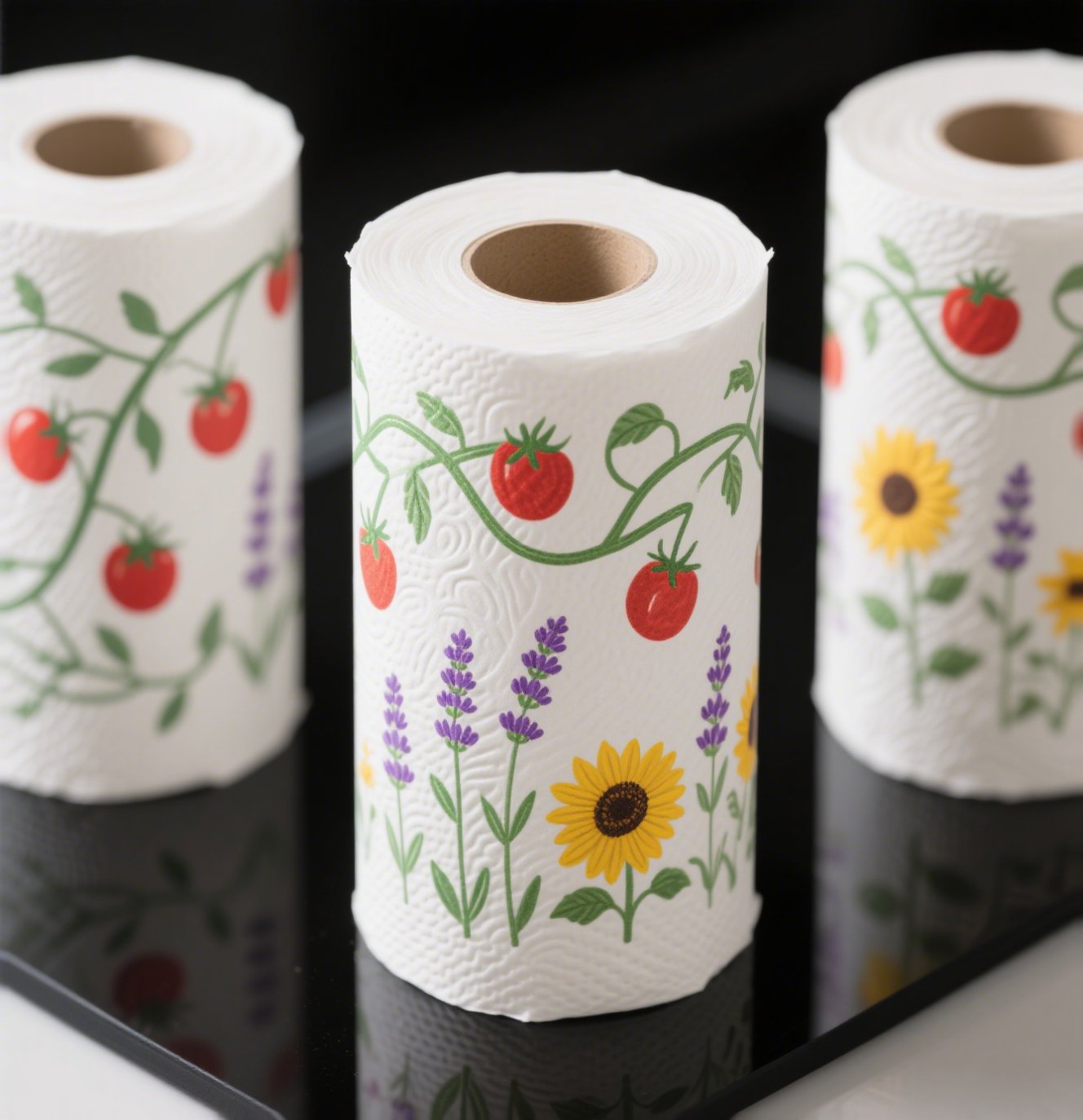 カラフルなプリントのキッチンペーパー（2パック）