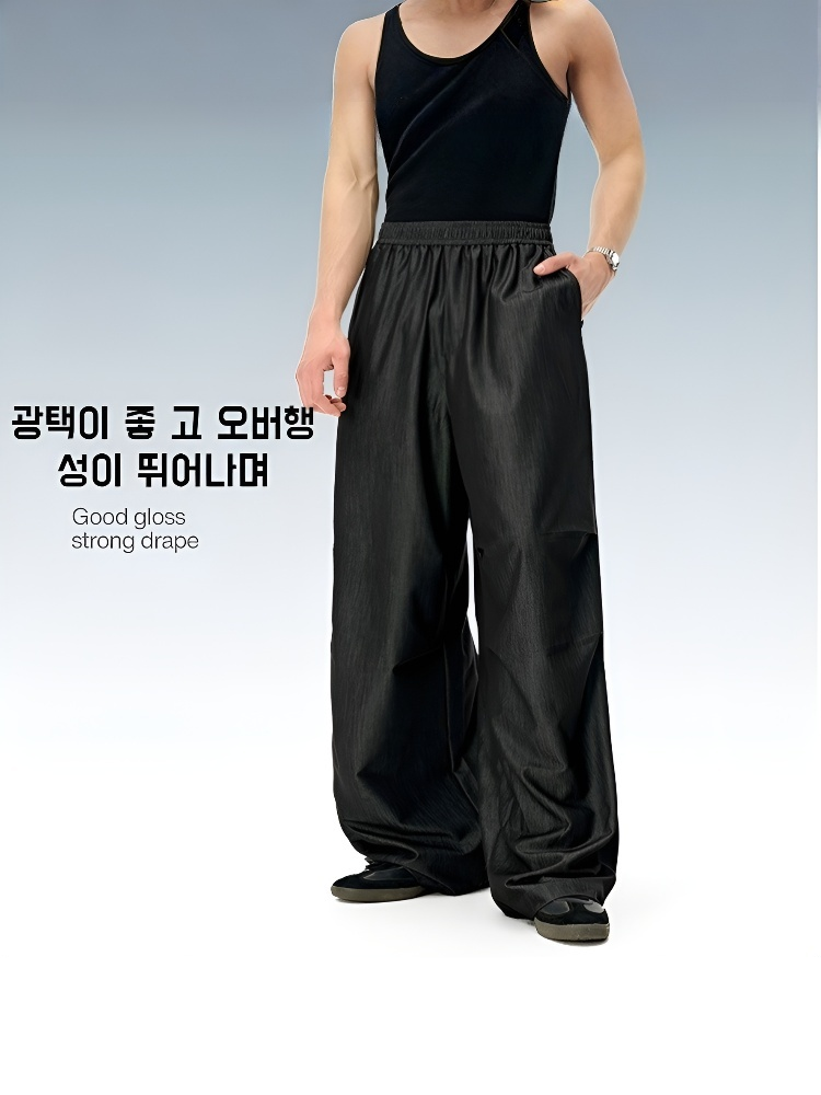 남성 캐주얼 팬츠 에어컨 팬츠 속건 아이스 팬츠 데님 라이크 와이드 퍼포먼스 캐주얼 팬츠
