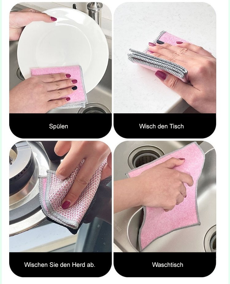 Stahldrahtgewebe entfernt mühelos Schmutz und Flecken