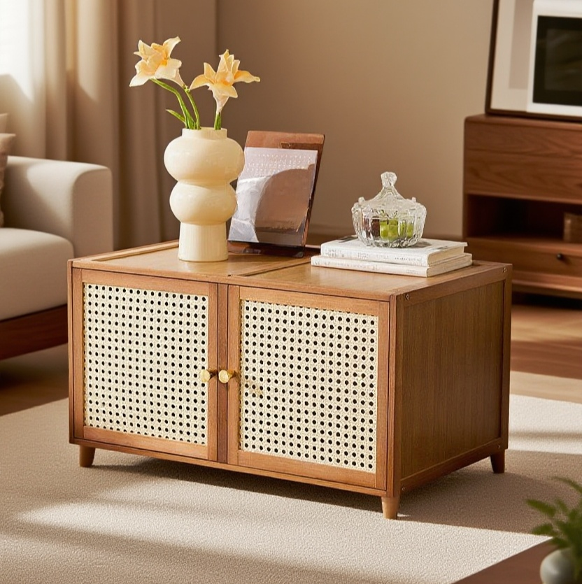 自由に組み合わせできる実木箱収納システムの全体写真