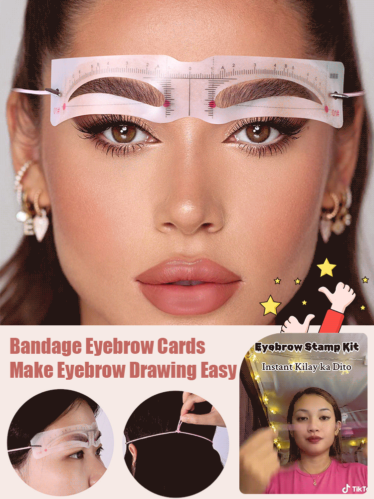Head-mounted eyebrow card + stamp eyebrow powder set