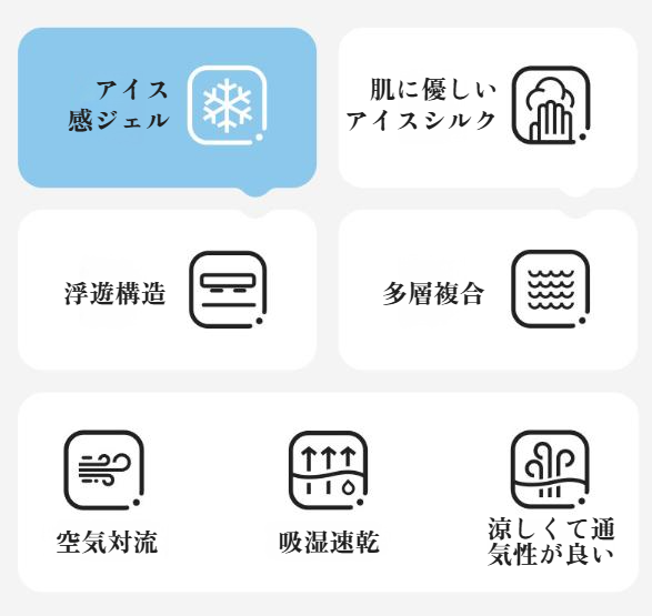 アイスシルク素材のクールクッション表面