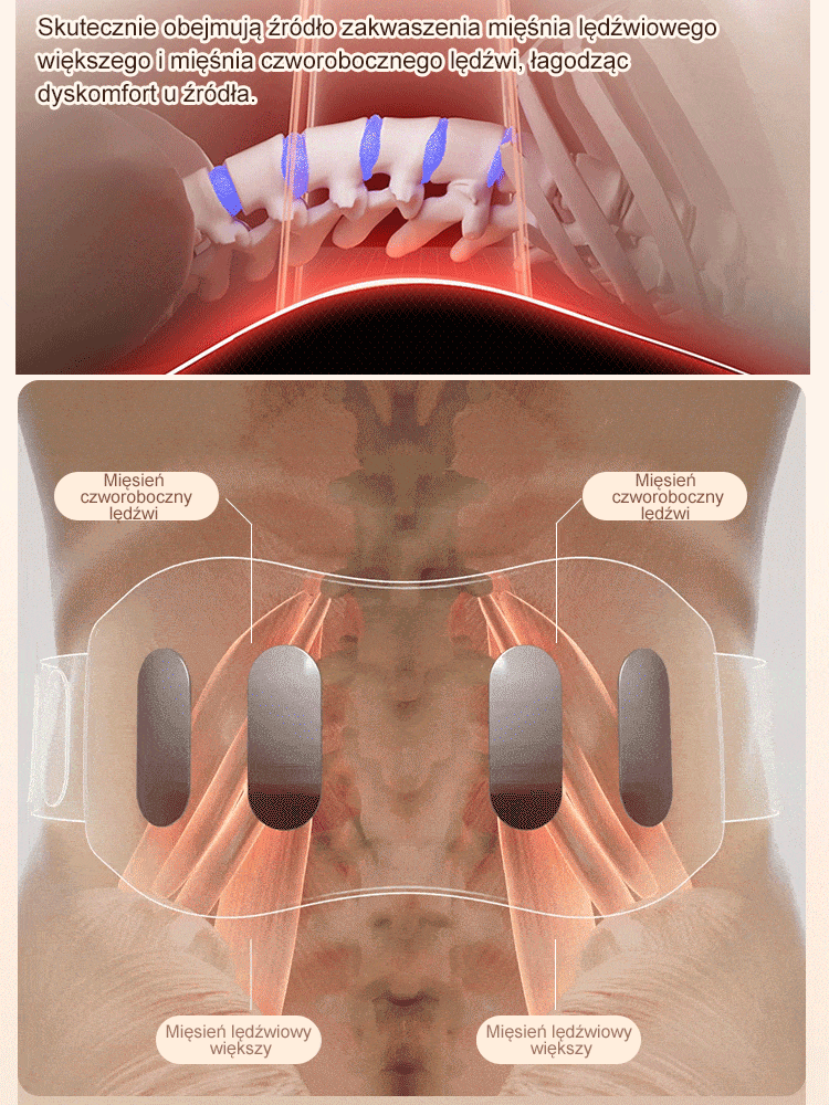 【1s impuls głęboki mięsień】MKG niewidoczny inteligentny pas do masażu