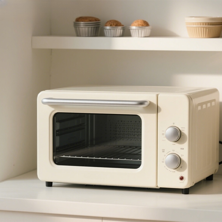 家用電烤箱烘烤麵包示意圖