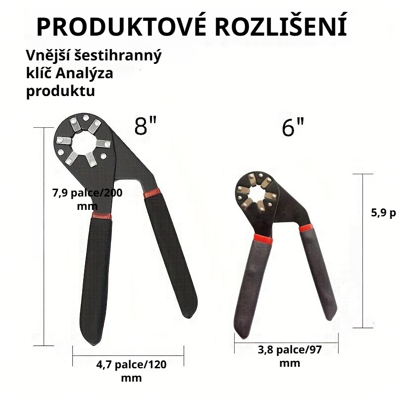 Vnější šestihranný klíč pro přesné utažení