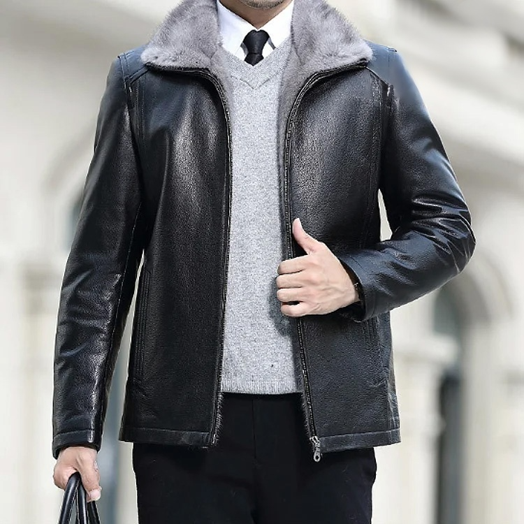 裏起毛本革ジャケット