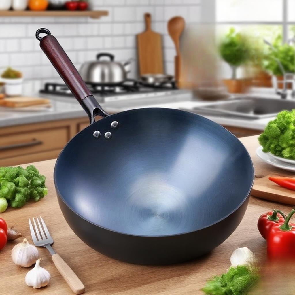 코팅되지 않은 수제 노스틱 프라이팬