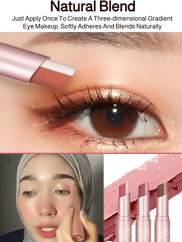 Gradient two-color lazy eye shadow stick