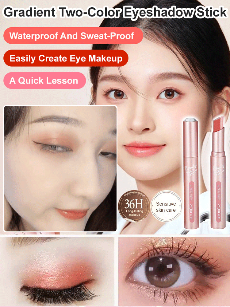 Gradient two-color lazy eye shadow stick
