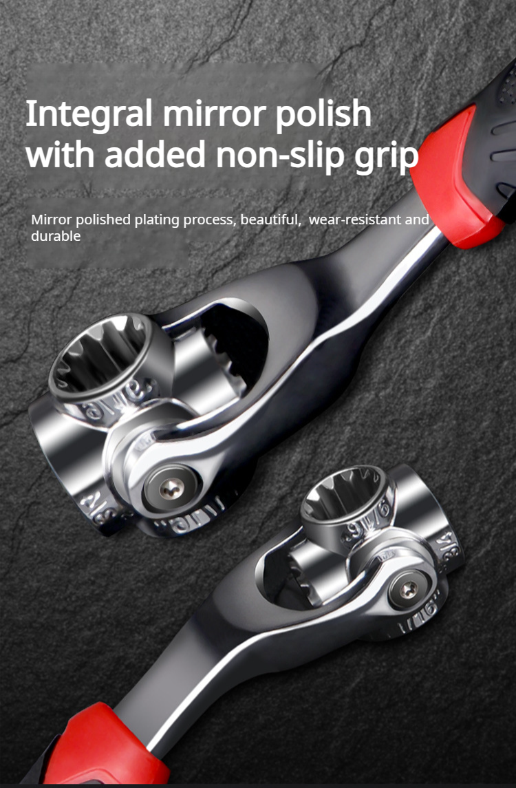 Close-up of magnetic socket wrench head for easy bolt gripping