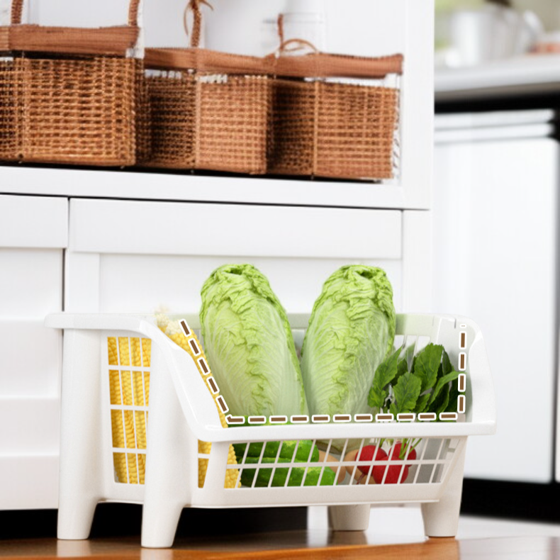 クラック・オーガナイザー 多機能トロリー 多段キッチンオーガナイザー フロアクリップシェルフ ハニカム果物・野菜オーガナイザー