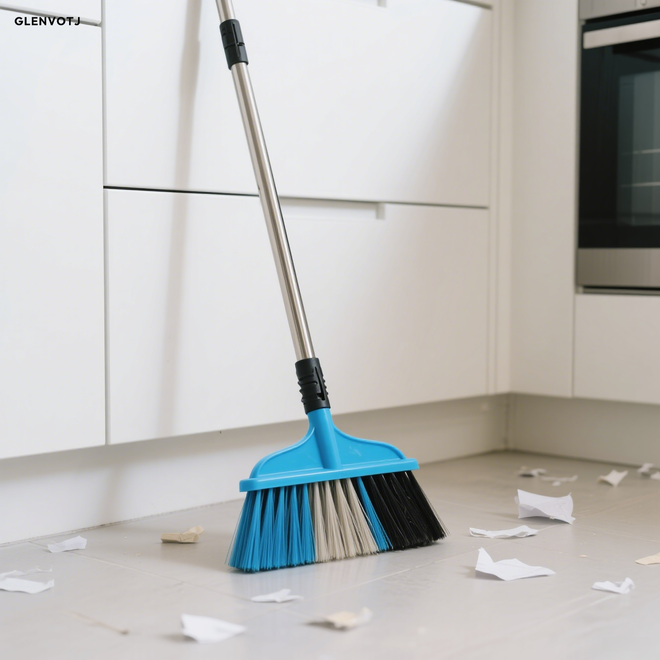 Módní tříbarevné koště