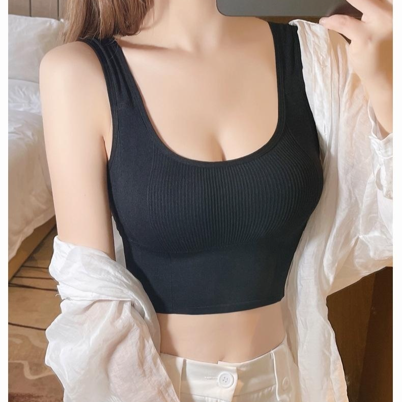 여성 심리스 수면 내의 컴포트 스몰 요가 스포츠 내의 소녀 브라탑