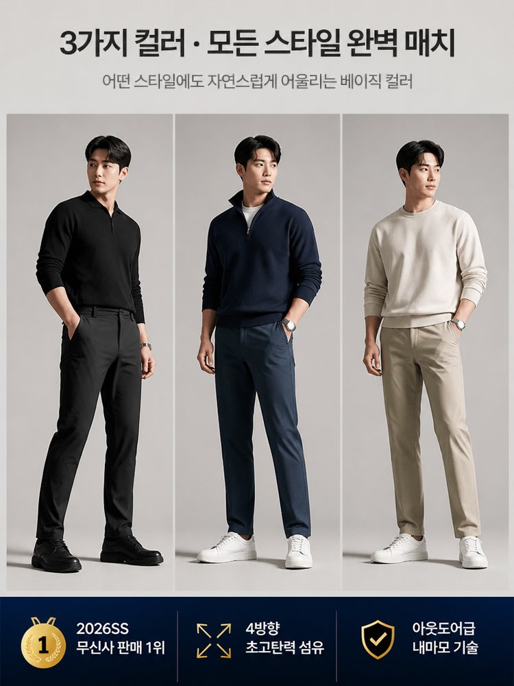 【누적 판매 150만+】 깔끔한 핏 · 세련된 실루엣 초경량 팬츠