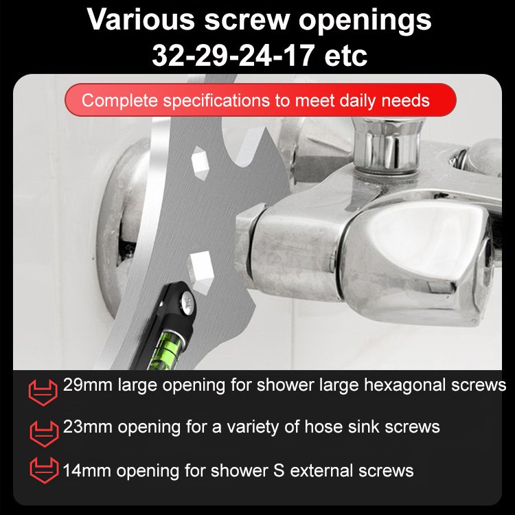 Multi-function wrench with leveling device for bathroom