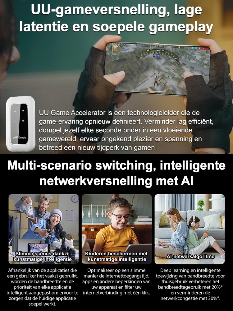 【Direct bruikbaar, levenslang gratis】Draagbare wifi met volledige netwerkompatibiliteit.