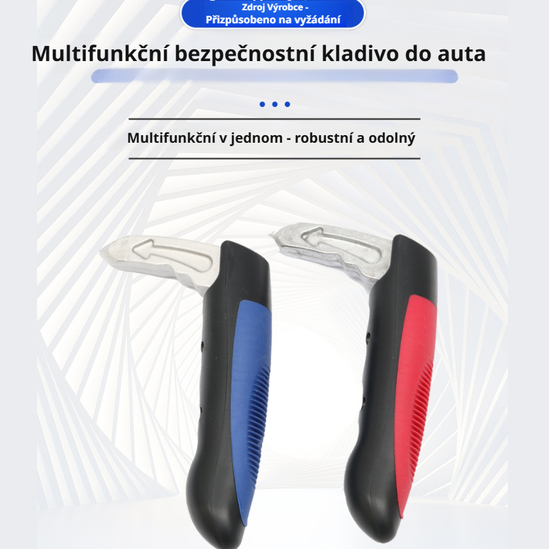Různé typy multifunkčních nouzových kladívek do auta