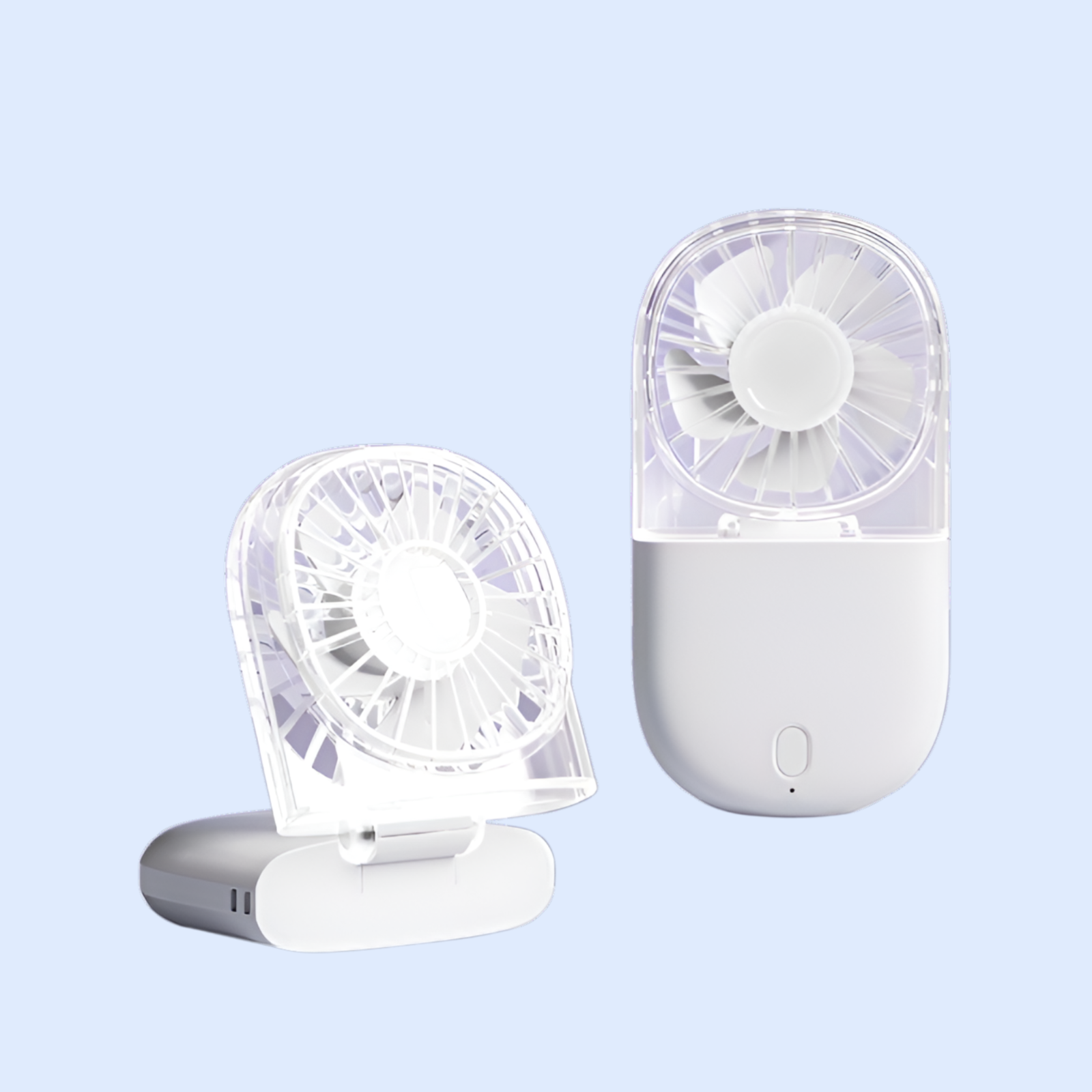 透明吊り下げネックファン、折りたたみ式、手持ち式、USB充電、屋外ポータブル、強風、卓上ミニ吊り下げネックファン