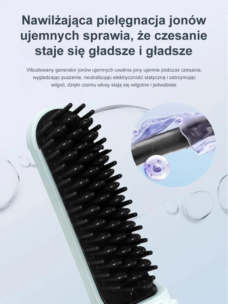 Przenośna bezprzewodowa szczotka jonizująca do prostowania włosów