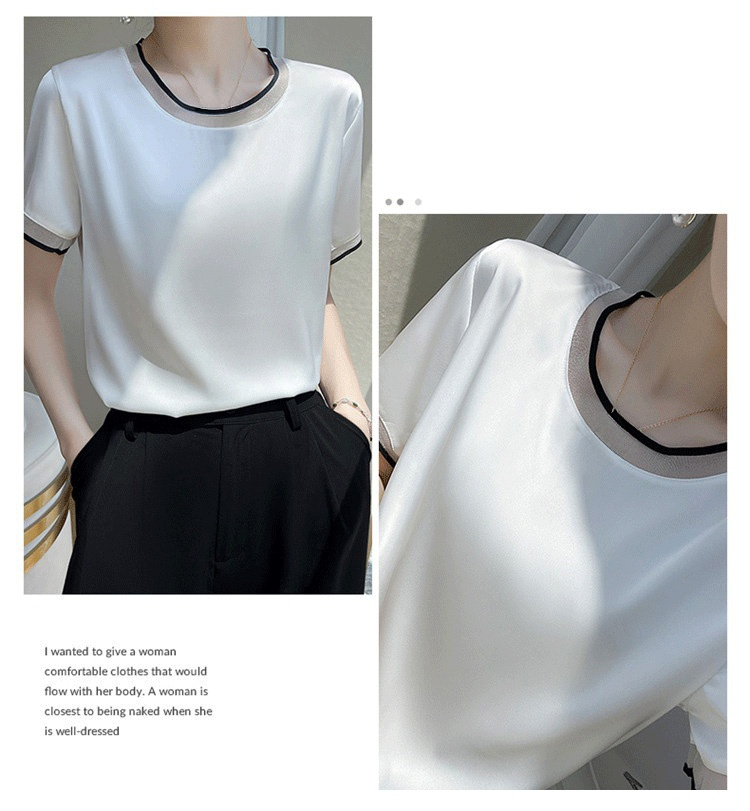 細部までこだわったデザインの冷感ブラウス